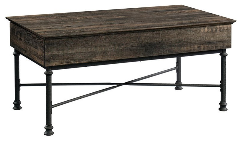 Sauder Canal Street Engineered Wood Lift Top Coffee Table in Carbon Oak   Industrial   Coffee Tables   by Homesquare  Houzz