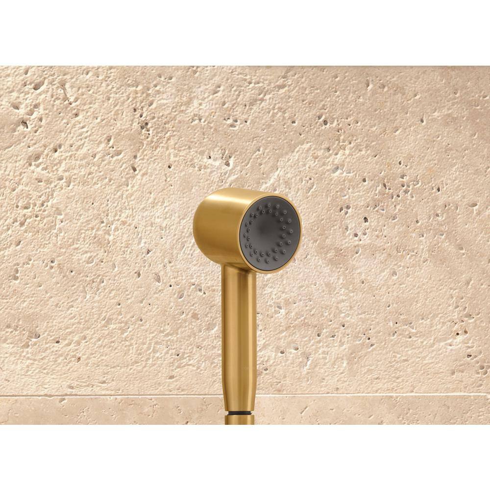 KOHLER Statement 1-Spray Patterns with 2.5 GPM 2.5 in. Wall Mount Handheld Shower Head in Vibrant Brushed Moderne Brass 26286-2MB