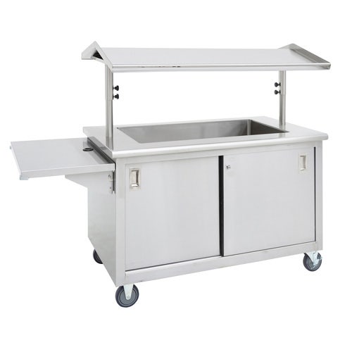 High-Volume Breakfast Cart by Hubert - Double-Sided Stainless Steel Frame