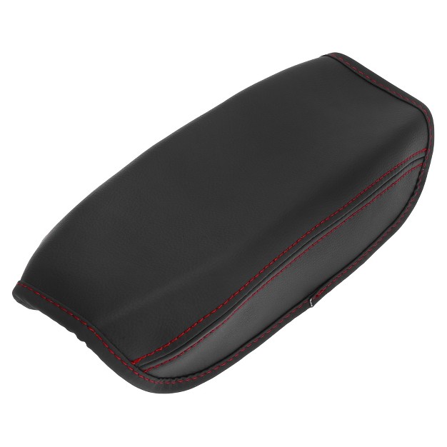 Unique Bargains Microfiber Leather Fabric Center Console Lid Cover Armrest Cover Pad Black