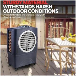 Honeywell 1062 CFM 3-Speed Outdoor Rated Portable Evaporative Cooler(Swamp Cooler) for 610 sq. ft. with GFCI Cord CO48PM