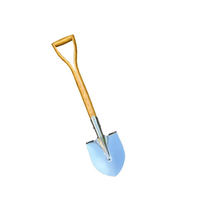 Medium Size Stainless Steel Round Head Shovel Spade with Ergonomic D Grip Wood Handle Garden Hand Tool Agriculture Spade Shovel