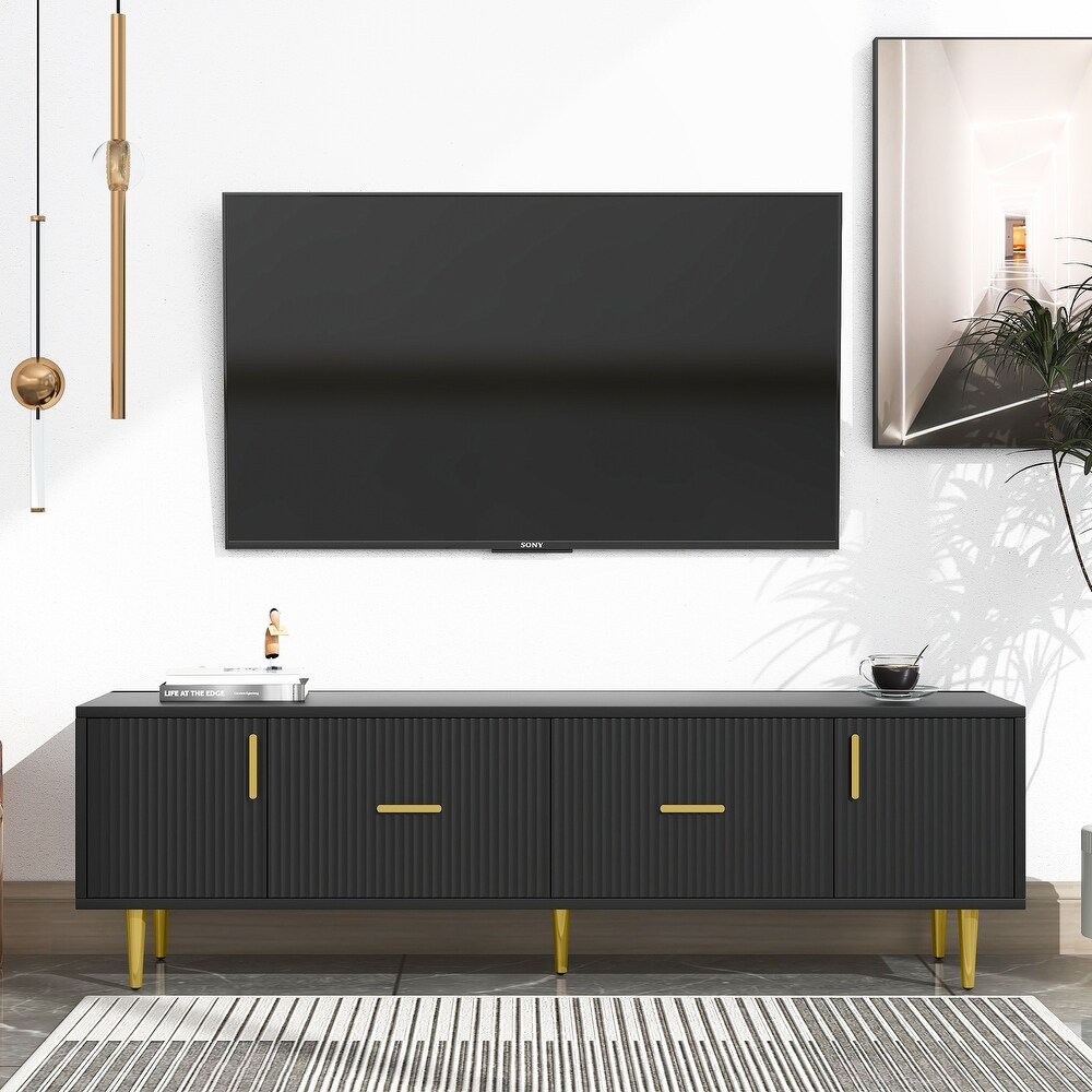 TV Stand with 5 Champagne Legs