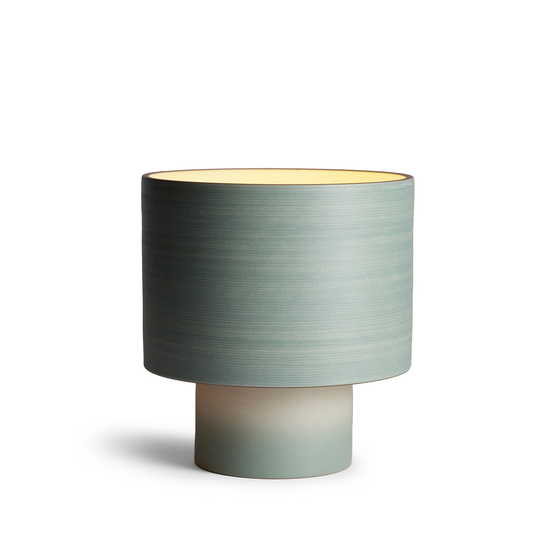 Wide Table Lamp in Oat and Penny Green – Soft, Elegant, and Perfectly Balanced