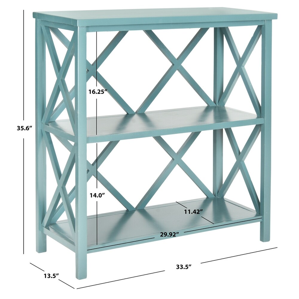 SAFAVIEH Liam Teal Open Bookcase   33.5\