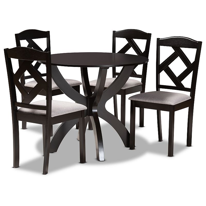 Baxton Studio Nesa Dining Table and Chair 5-piece Set