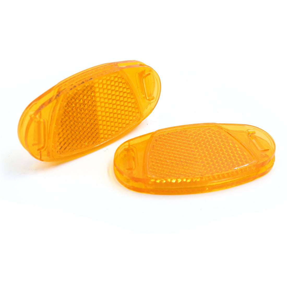 Unique Bargains 10pcs Orange Oval Plastic Spoke Reflective Warning Reflector for Bike Bicycle