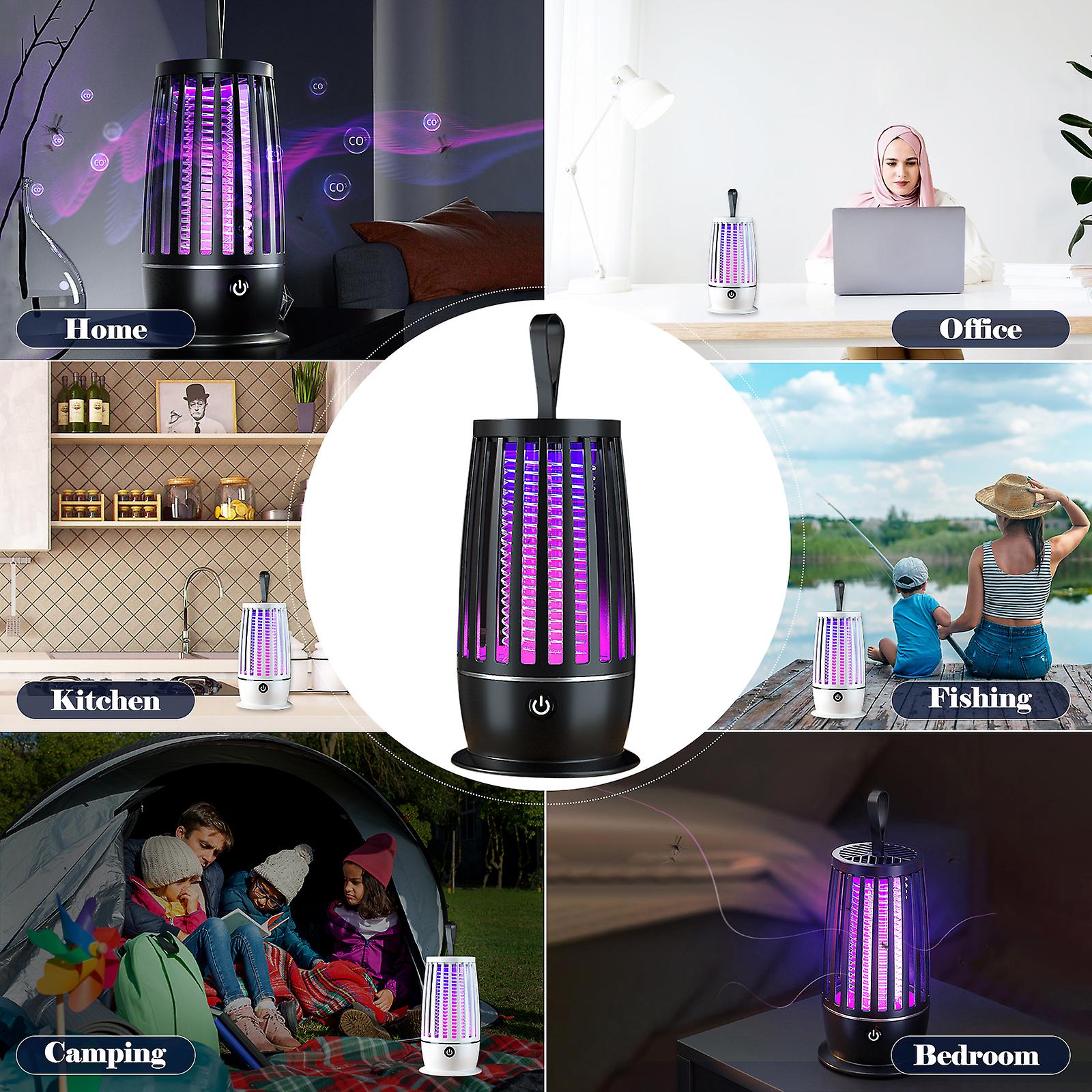 Mosquito Killer Usb Hanging Bug Zapper Trap Lamp With Warm White Night Light Non-toxic Electric Mosquito Lamp Insect Mosquito Attracts Fruit Flies For