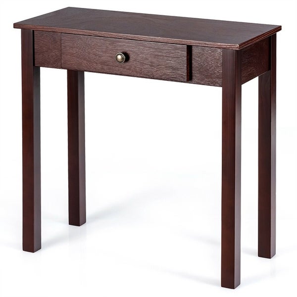 Gymax Console Table with Drawer Entryway Hallway Accent Wooden Table - 28'' x 12'' x 28''