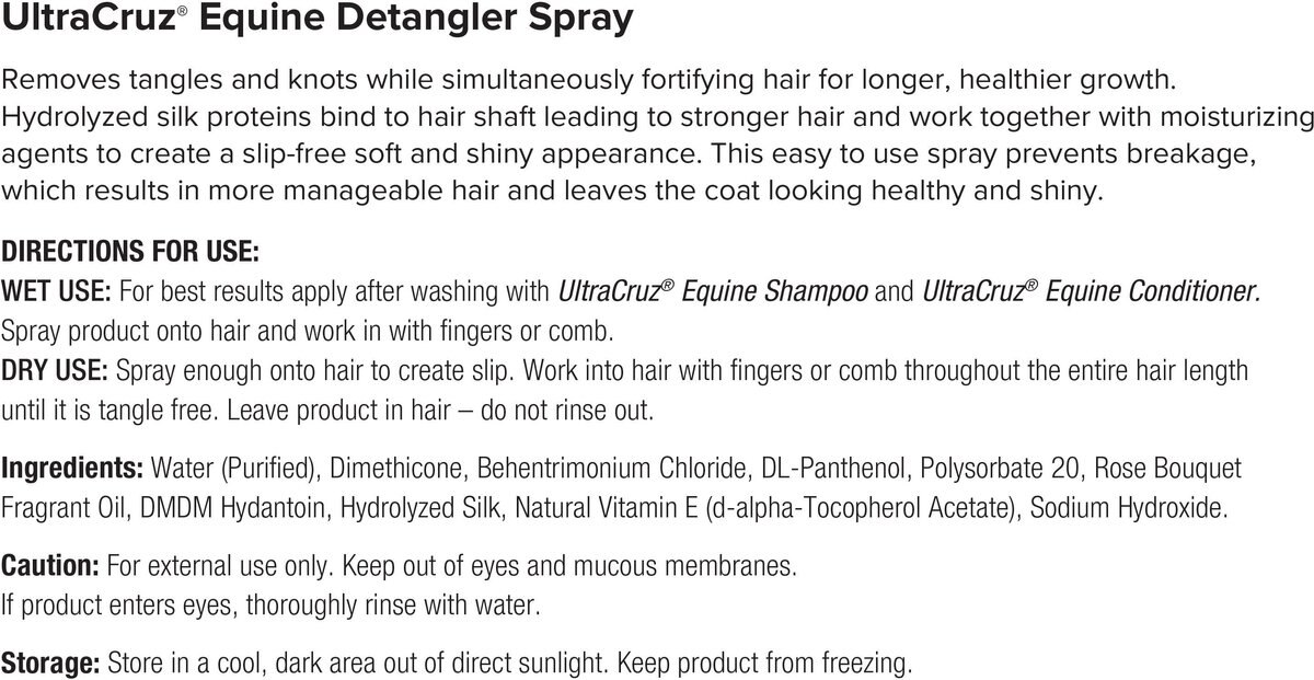 UltraCruz Detangler Horse Spray