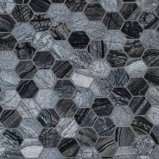 MSI Henley  Hexagon 12 in. x 12 in. Textured Marble Floor and Wall Mosaic Tile (1 sq. ft.  each) HENLEY-2HEX