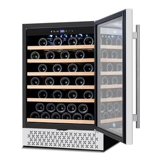 Tylza Single Zone 51-Bottles Built-in and Freestanding Wine Cooler with Childproof Lock in Stainless Steel TYWC150S