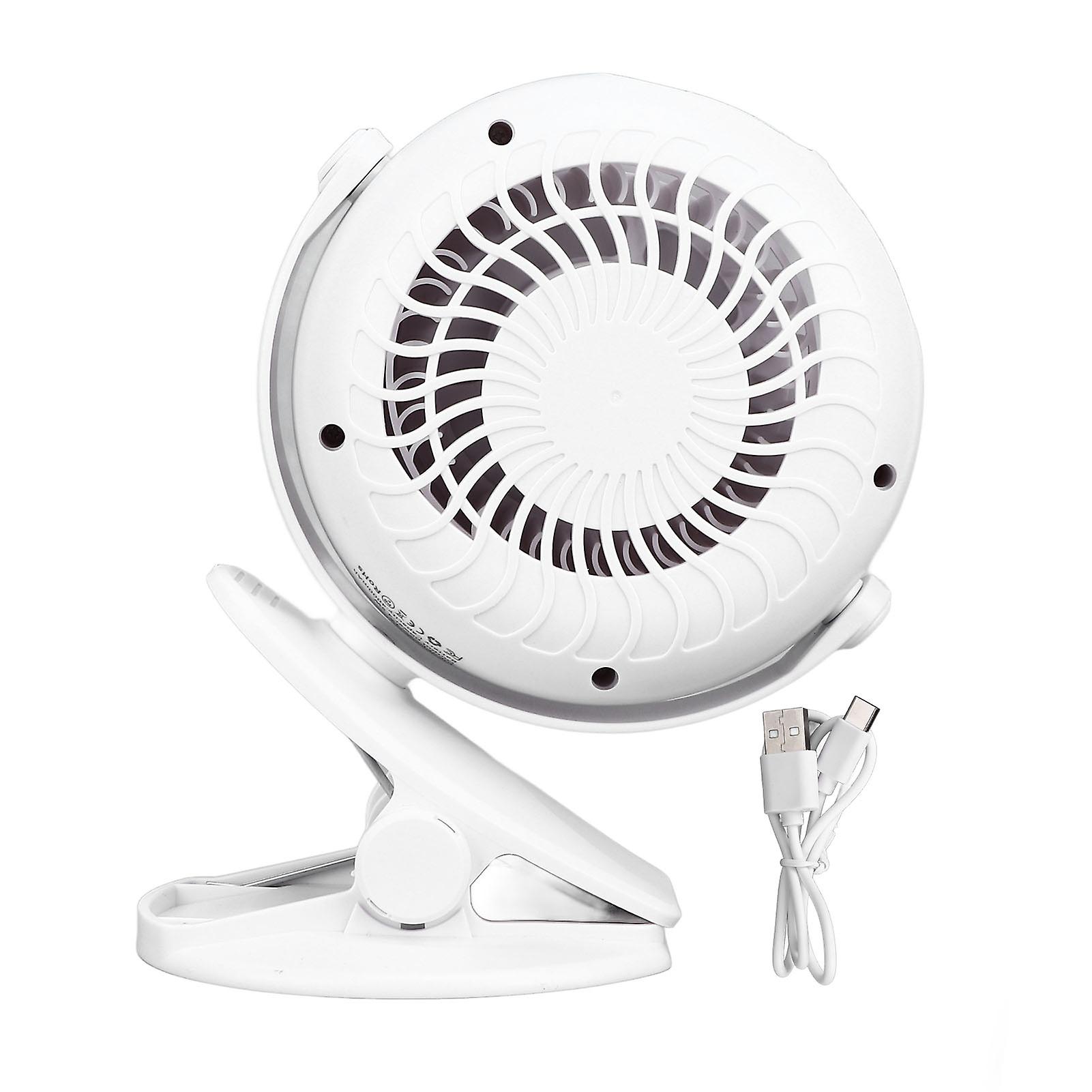 Clip On Fan 2 in 1 Bladeless Design 3 Speeds Ultra Quiet USB Small Desk Fan for Sleeping Work Dormitory White