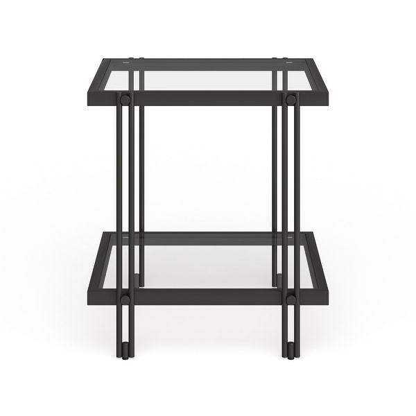 Inez Modern Metal and Glass Side Table