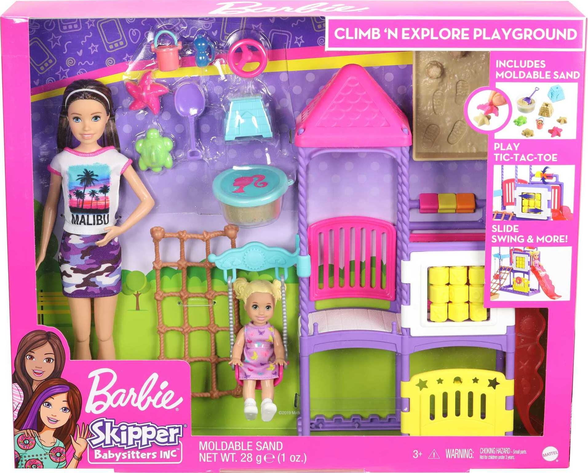 Barbie Skipper Babysitters Inc Climb 'n Explore Playground 2 Dolls and Playset wth Accessories
