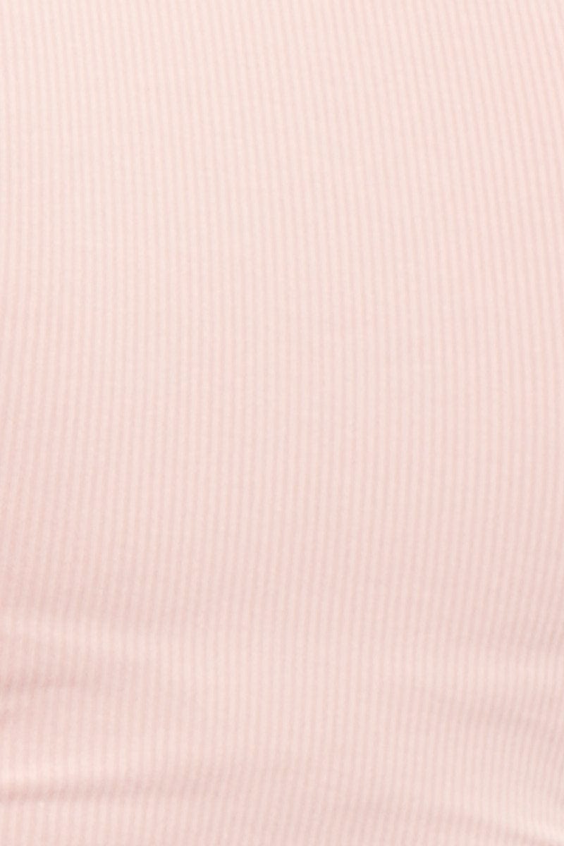 Pink Short Sleeve Pink Crop Rib Jersey Top