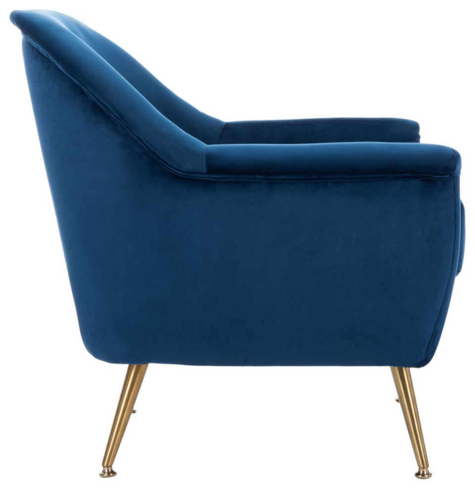 Meredith Mid Century Arm Chair Navy/Brass   Midcentury   Armchairs And Accent Chairs   by V.S.D Furniture  Houzz