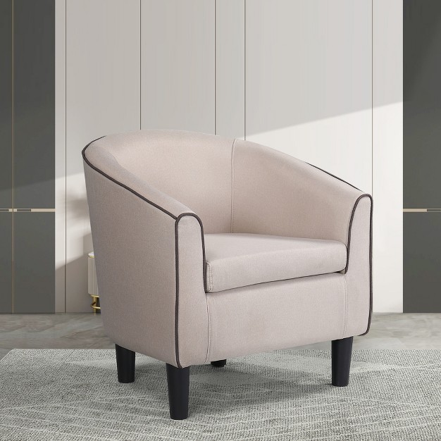 Modern Accent Armchair With Ottoman For Living Room Bedroom Apartment And More Beige Modernluxe