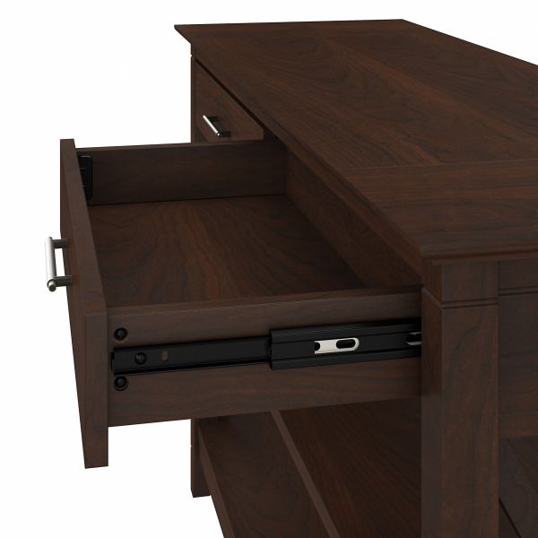 Bush Furniture Key West Console Table with Drawers and Shelves in Bing Cherry