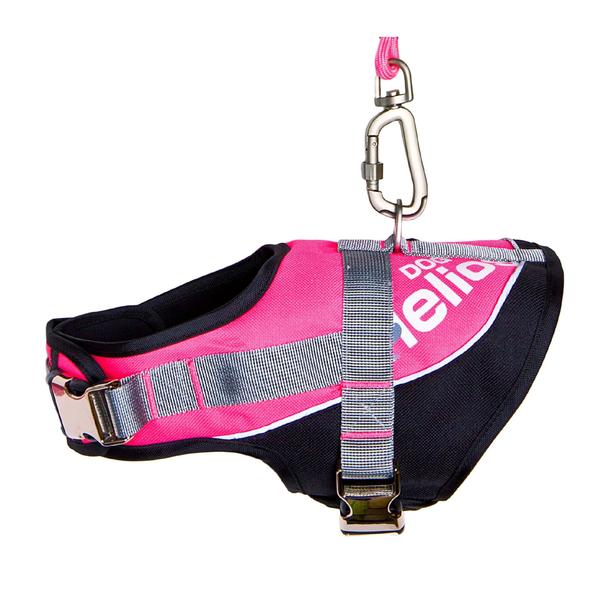 Dog Helios Pink Bark-Mudder Easy Tension 3M Reflective Endurance 2-in-1 Adjustable Dog Leash and Harness， Small