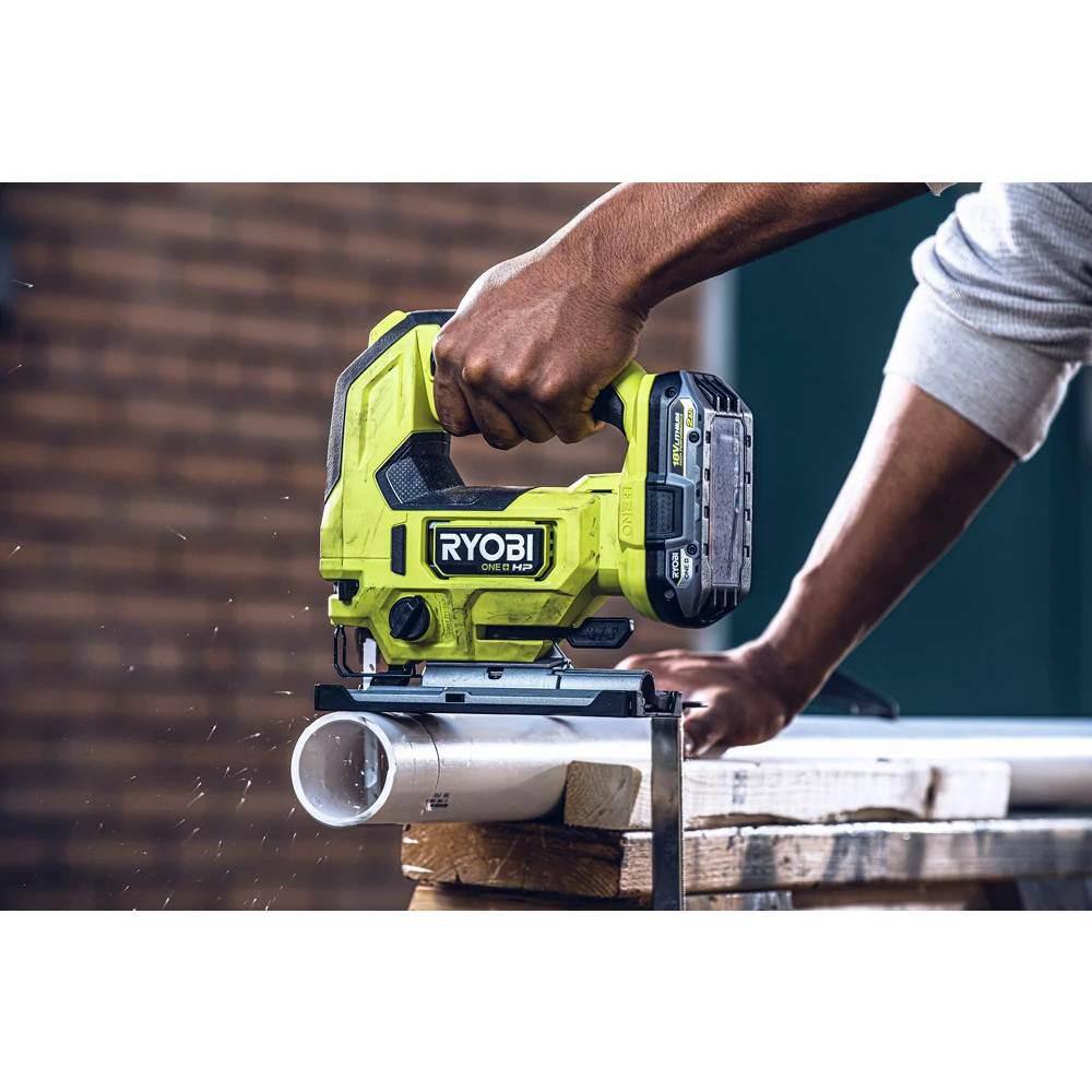 RYOBI ONE+ HP 18V Brushless Cordless Jigsaw Kit with 2.0 Ah HIGH PERFORMANCE Battery and Charger PBLJS01K1