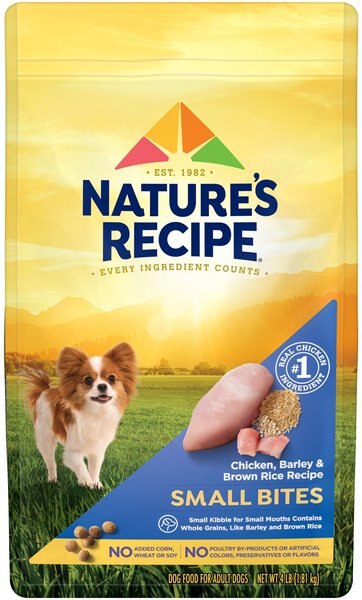 Nature's Recipe Small Bites Chicken， Barley and Brown Rice Recipe Dry Dog Food