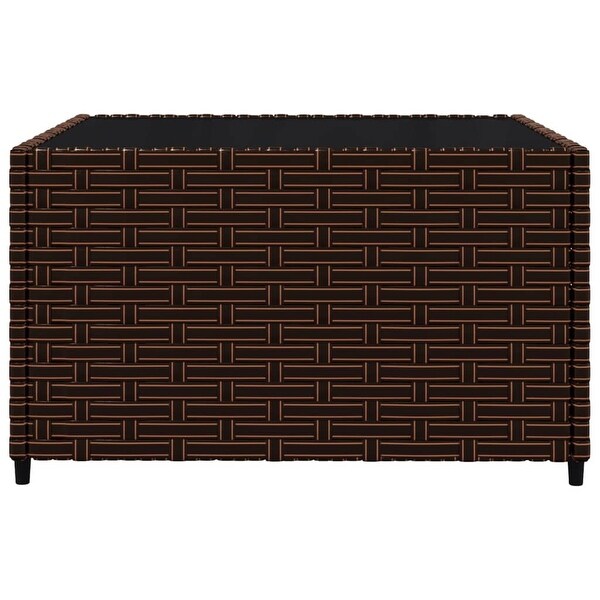 vidaXL Patio Lounge Set with Cushions Brown/Black/Gray Poly Rattan