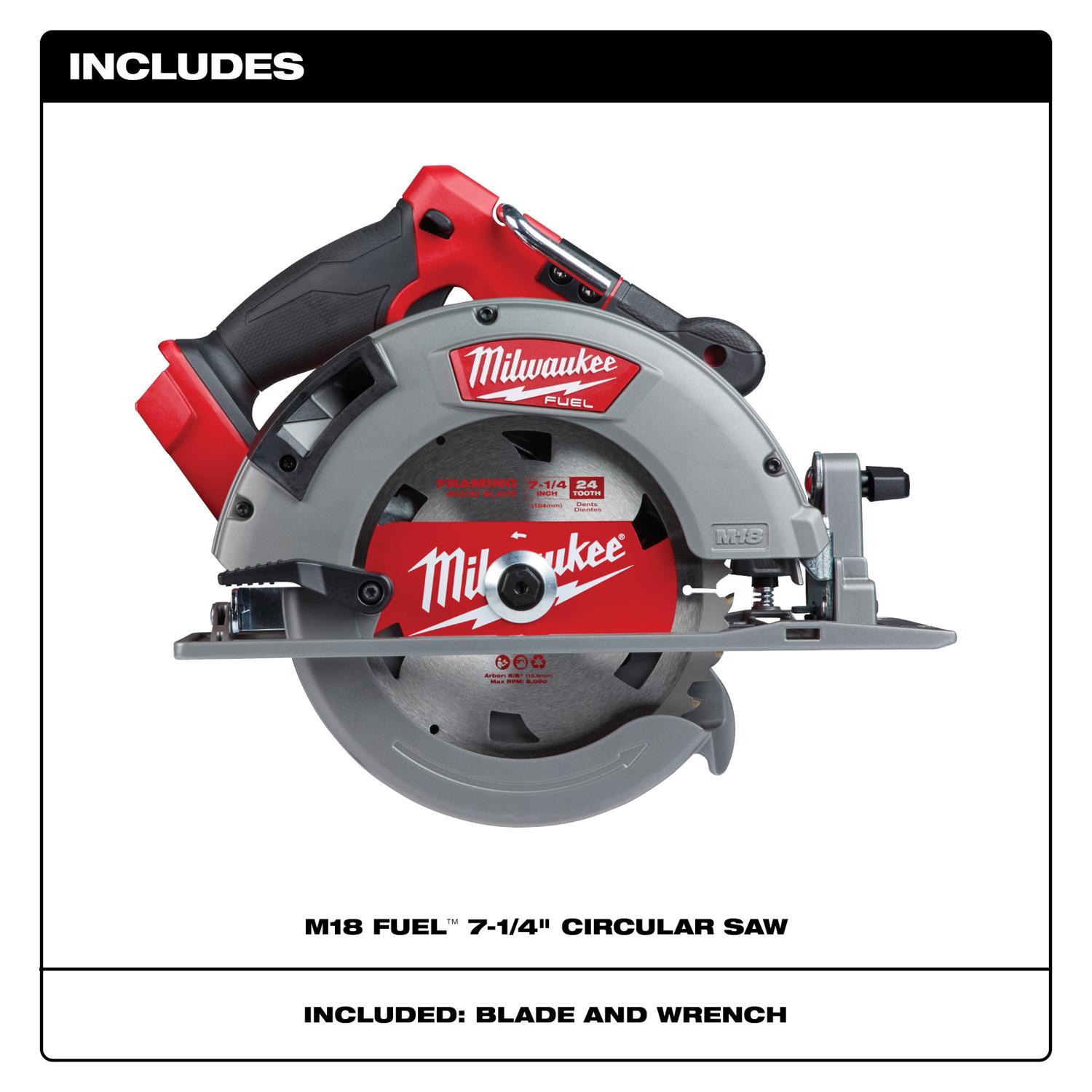 MW M18 FUEL 18 V 7-1/4 in. Cordless Brushless Circular Saw Tool Only