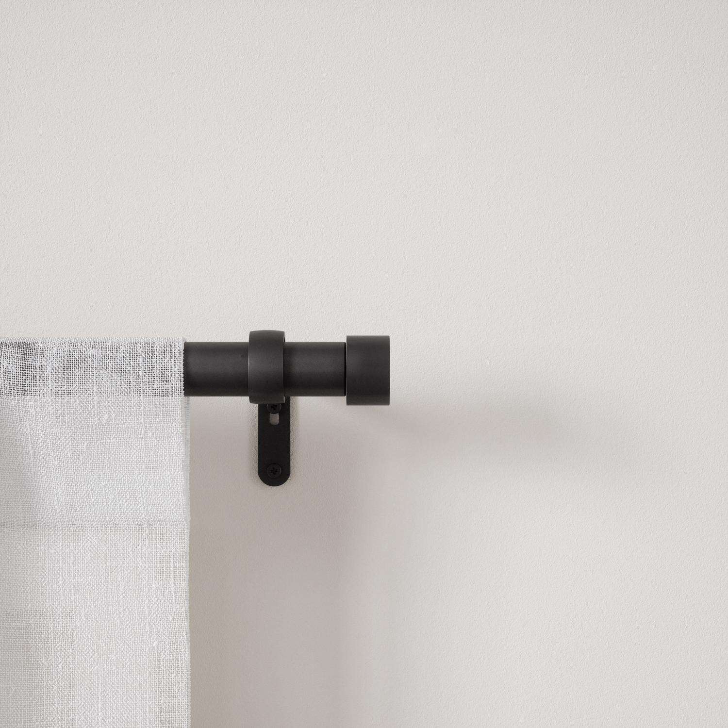 Umbra Cappa Brushed Black Single Curtain Rod 120 in. L X 180 in. L