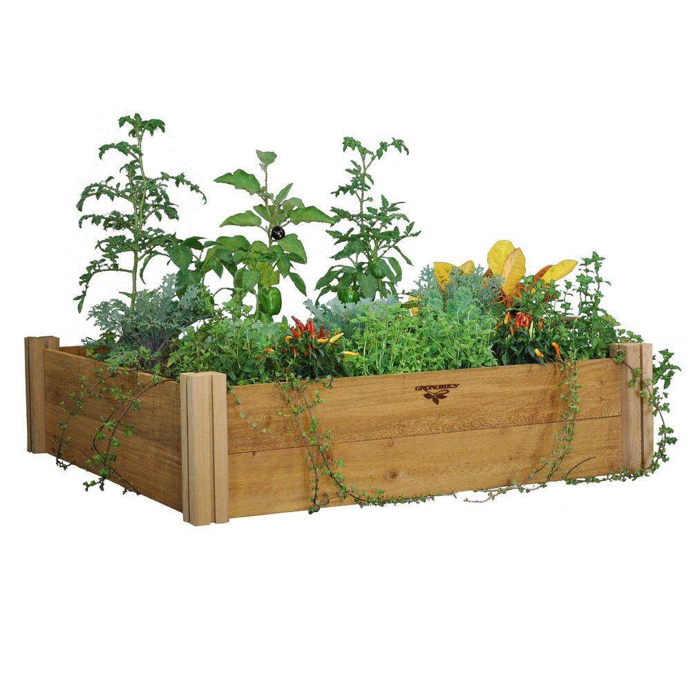 Gronomics 48 in. x 48 in. x 13 in. Modular Raised Garden Bed (Two Level) MRGB-2L 48-48