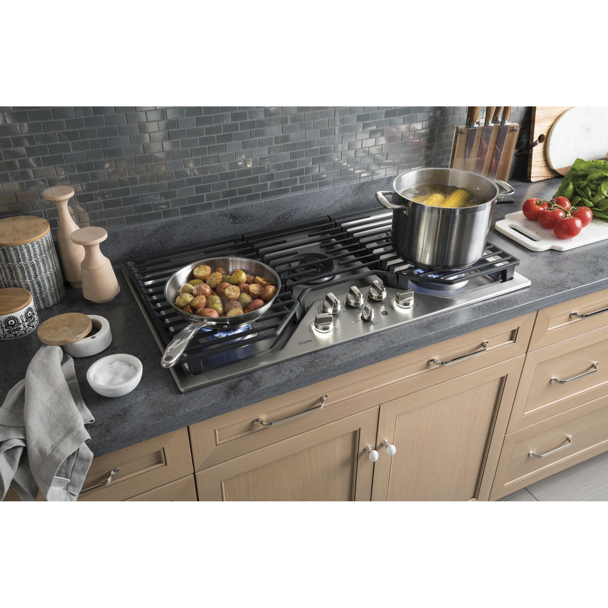 GE Profile 36-inch Built-In Gas Cooktop PGP9036SLSS