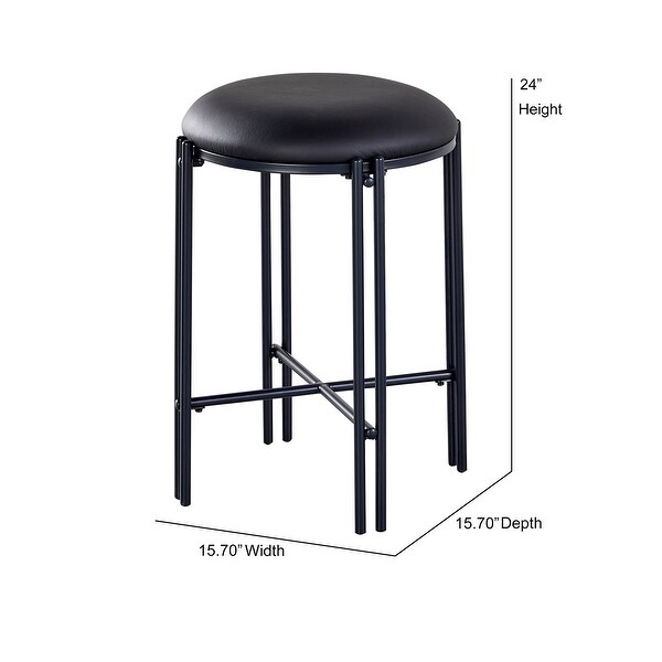 Carbon Loft Marco Backless Round Counter Stool - Set of 2