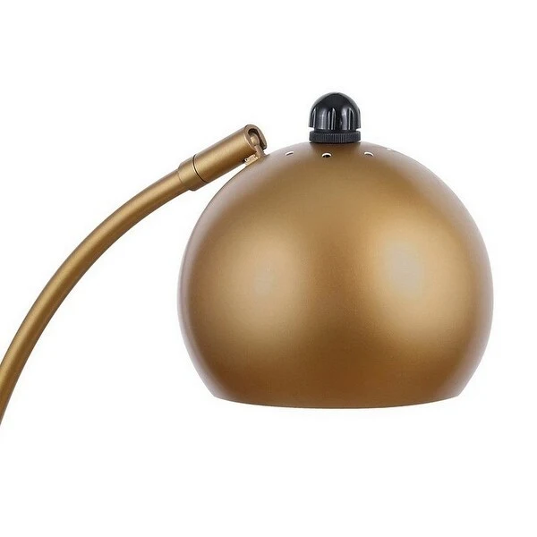 22 Inch Modern Office Table Lamp， Dome Shade， Arc Metal Base， Gold - 7L x 13.5W x 21.5H in inches