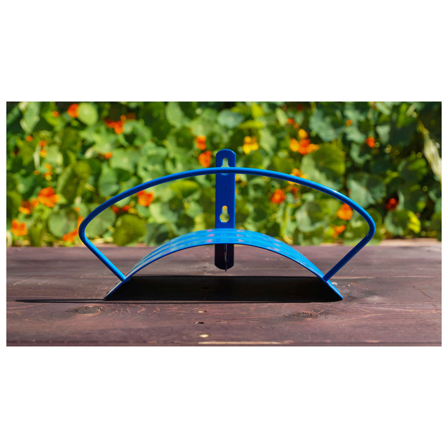 Yard Butler 125 ft. Blue Wall Mounted Hose Hanger