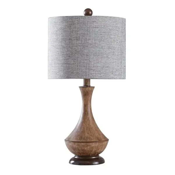 StyleCraft Adrian Painted Light Brown Table Lamp - Heathered Chocolate Shade