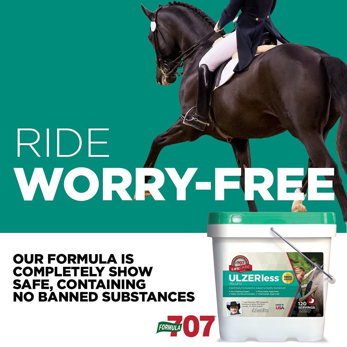 Formula 707 ULZERless Digestive Health Hay Flavor Pellets Horse Supplement