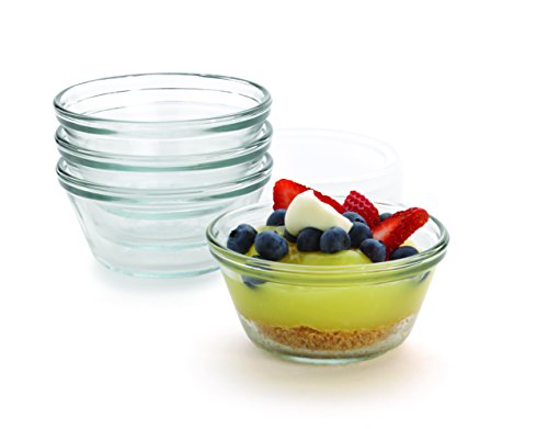 Anchor Hocking Essentials Glass 6 Oz. Clear Custard Cup， 4 Piece