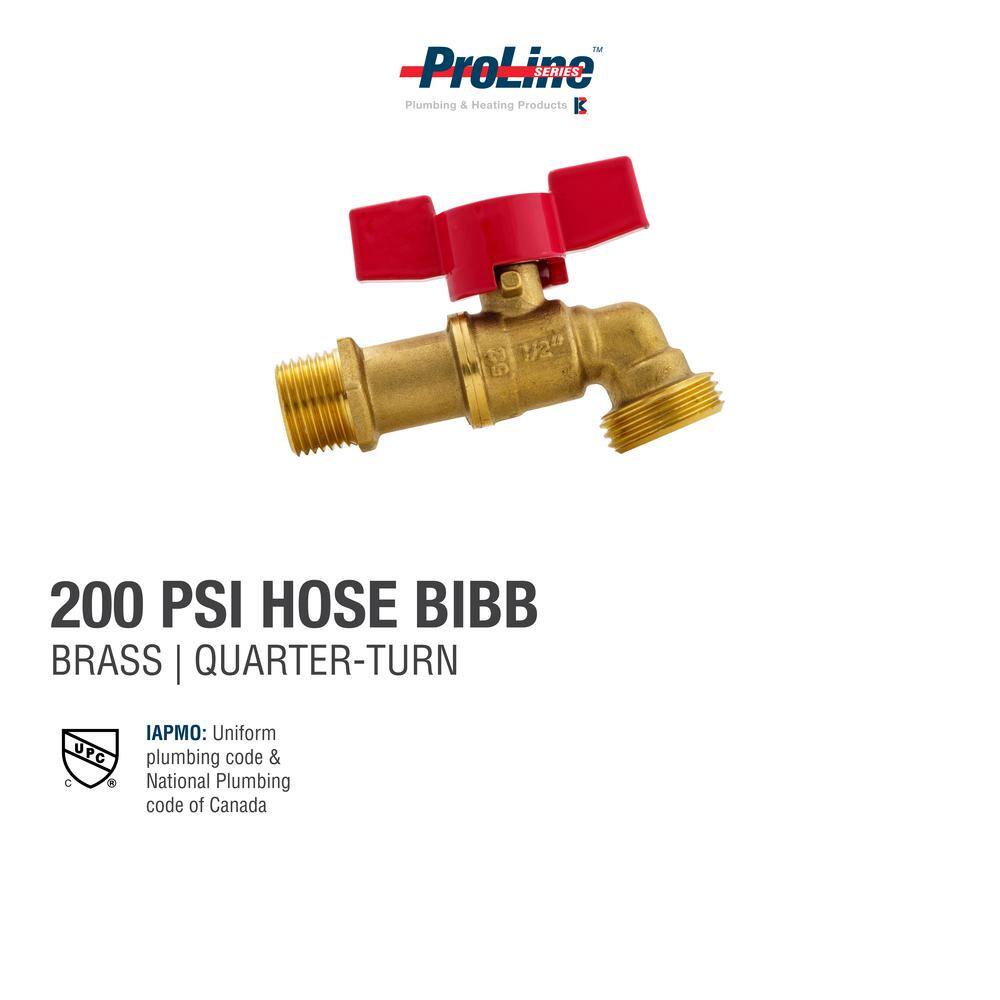 ProLine Series 12 in. x 34 in. Brass MPTSWT x MHT Quarter-Turn Hose Bibb 103-023HN