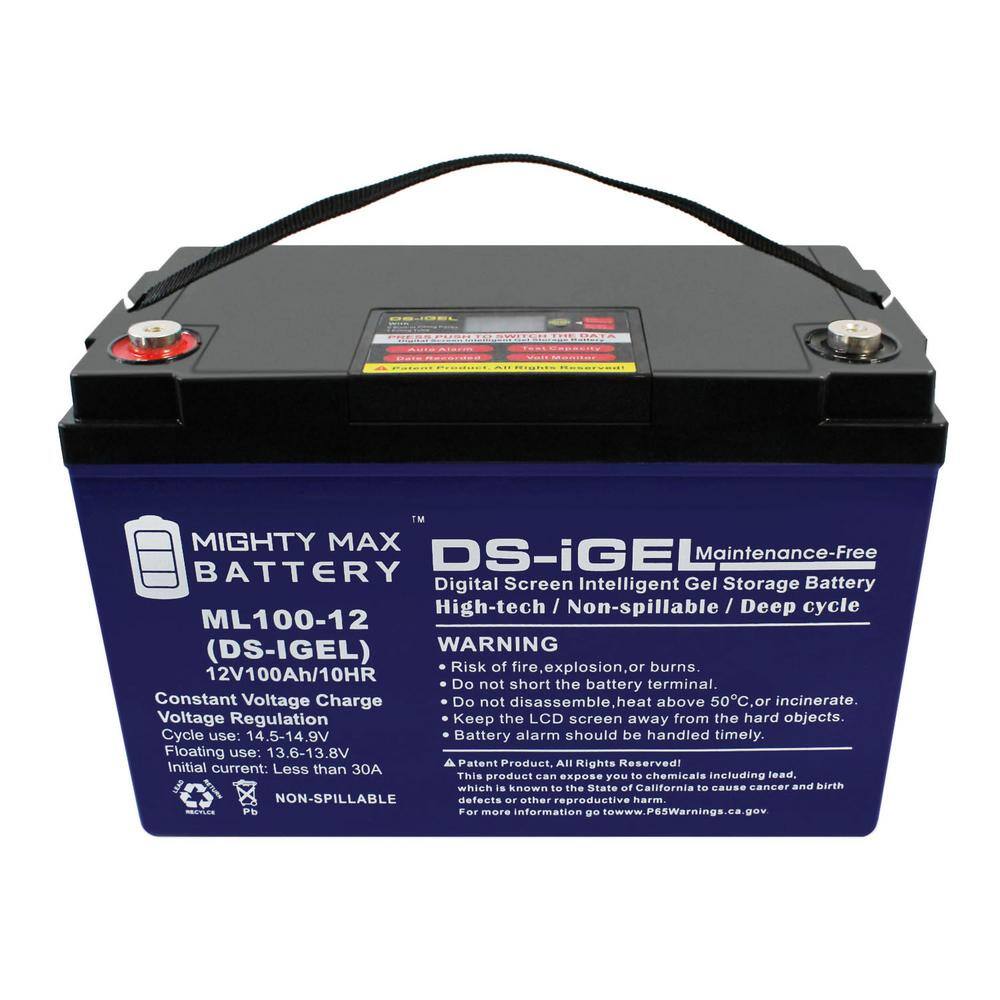 MIGHTY MAX BATTERY 12V 100AH GEL Replacement Battery for RV Campers Off-grid MAX3944502