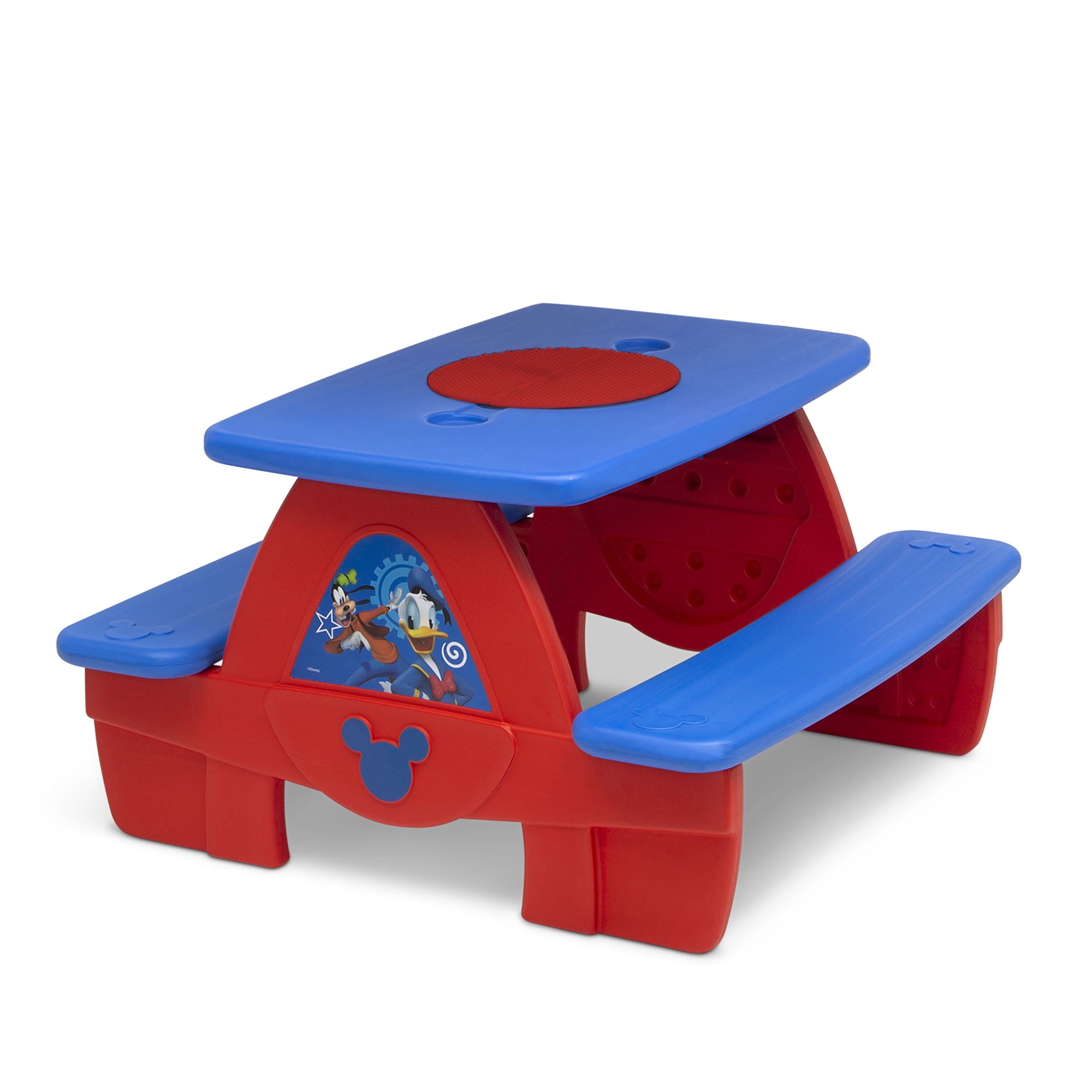 Disney Mickey Mouse Picnic Table with Block Baseplate and Cupholders