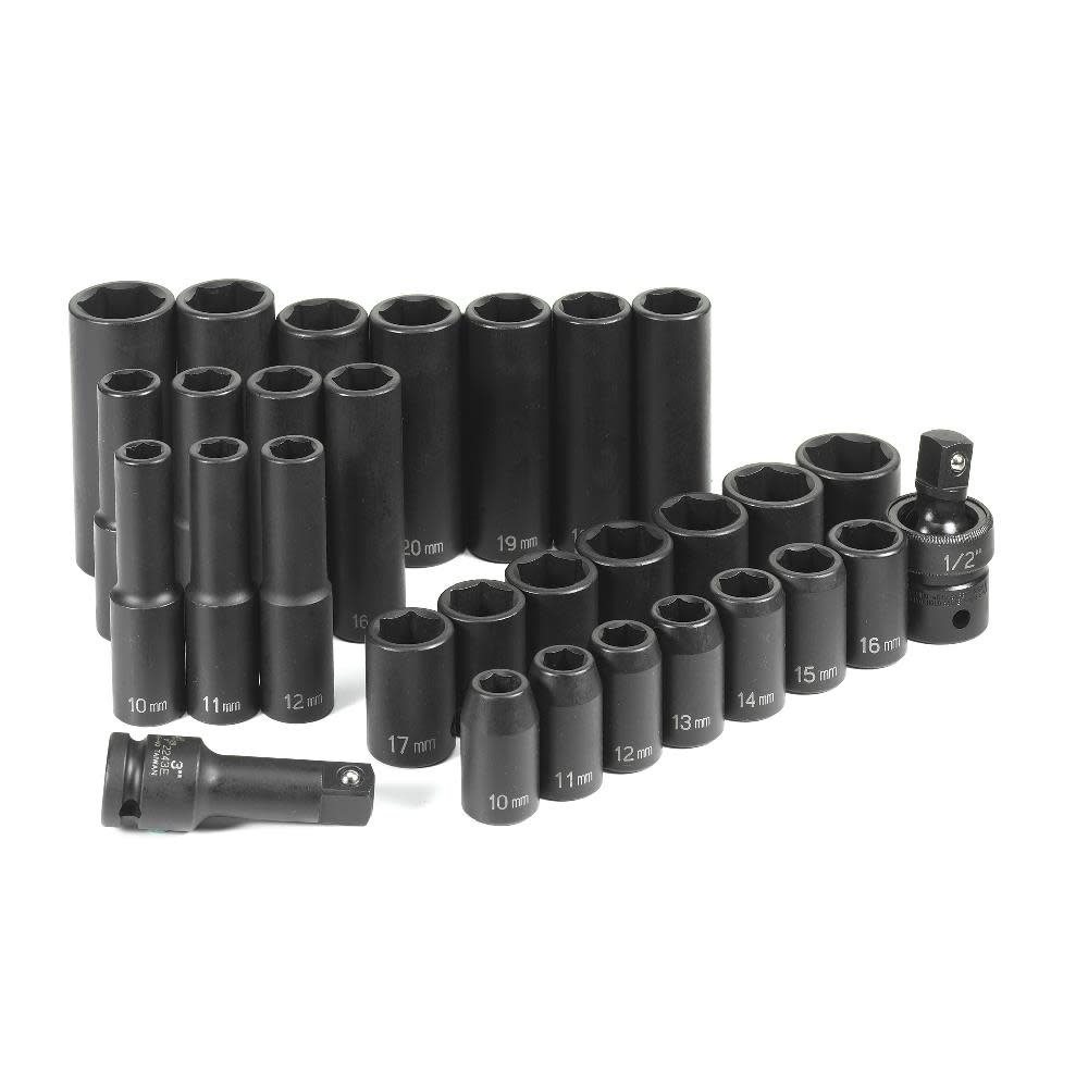 1/2 Drive 30 Piece Standard/Deep Metric Set ;