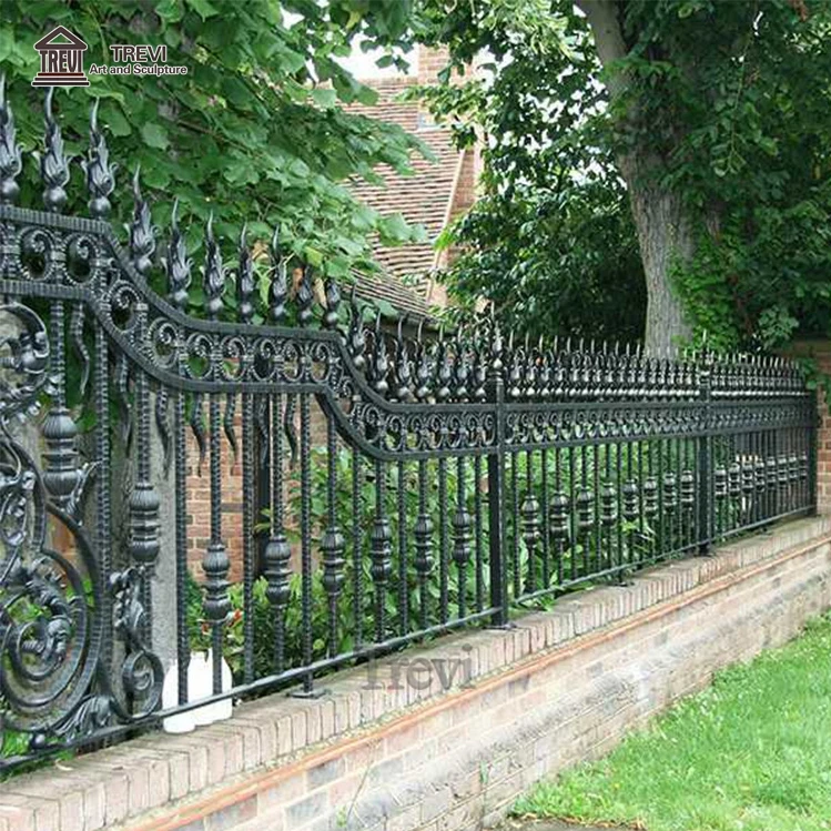 High Quality Polishing Art Design Outdoor Luxury Wrought Iron Fence for Sale