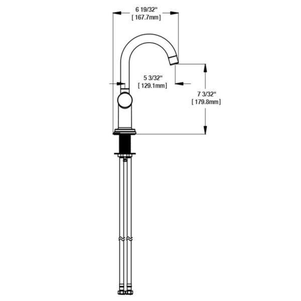 Glacier Bay Dorind Single Hole Single-Handle Deck Mount High-Arc Bathroom Faucet in Brushed Nickel HD67108W-6004