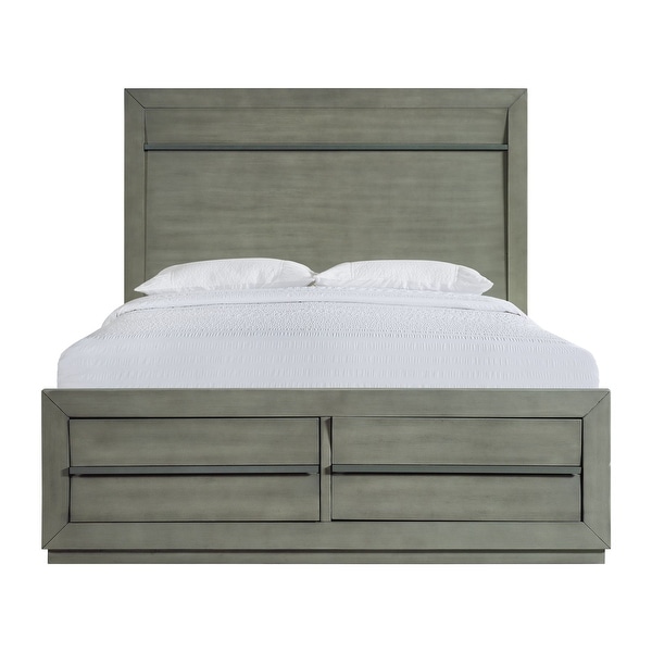 Picket House Furnishings Cosmo Queen Storage 5PC Bedroom Set in Grey - - 32982116