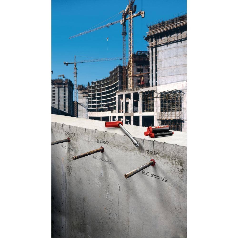 Hilti HIT-RE 500-V3 11.1 oz. Injectable Epoxy Mortar with Dispenser Foil Packs Mixer and Extension (25-Pack) 3537461