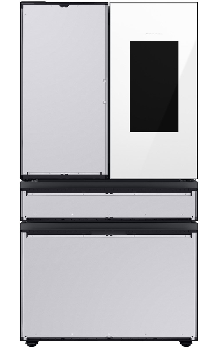  29 Cu. Ft. Custom Panel-Ready With White Glass Family Hub Panel BESPOKE 4-Door French Door Refrigerator