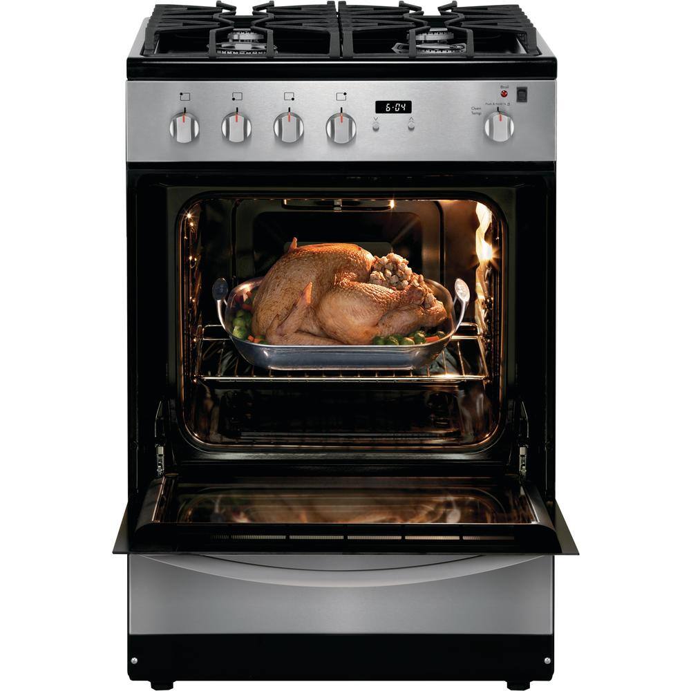 Frigidaire 24 in. 1.9 cu. ft. Freestanding Gas Range with Manual Clean in Stainless Steel FFGH2422US