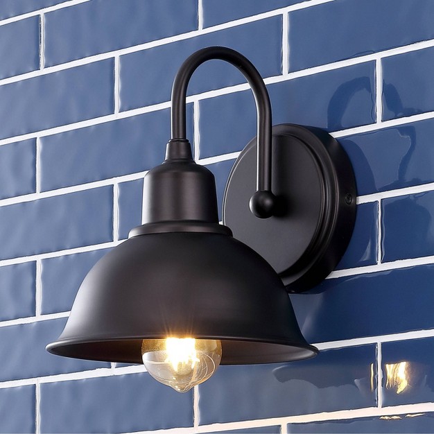 Led 1 light Frisco Industrial Iron Wall Sconce Oil Rubbed Bronze Jonathan Y