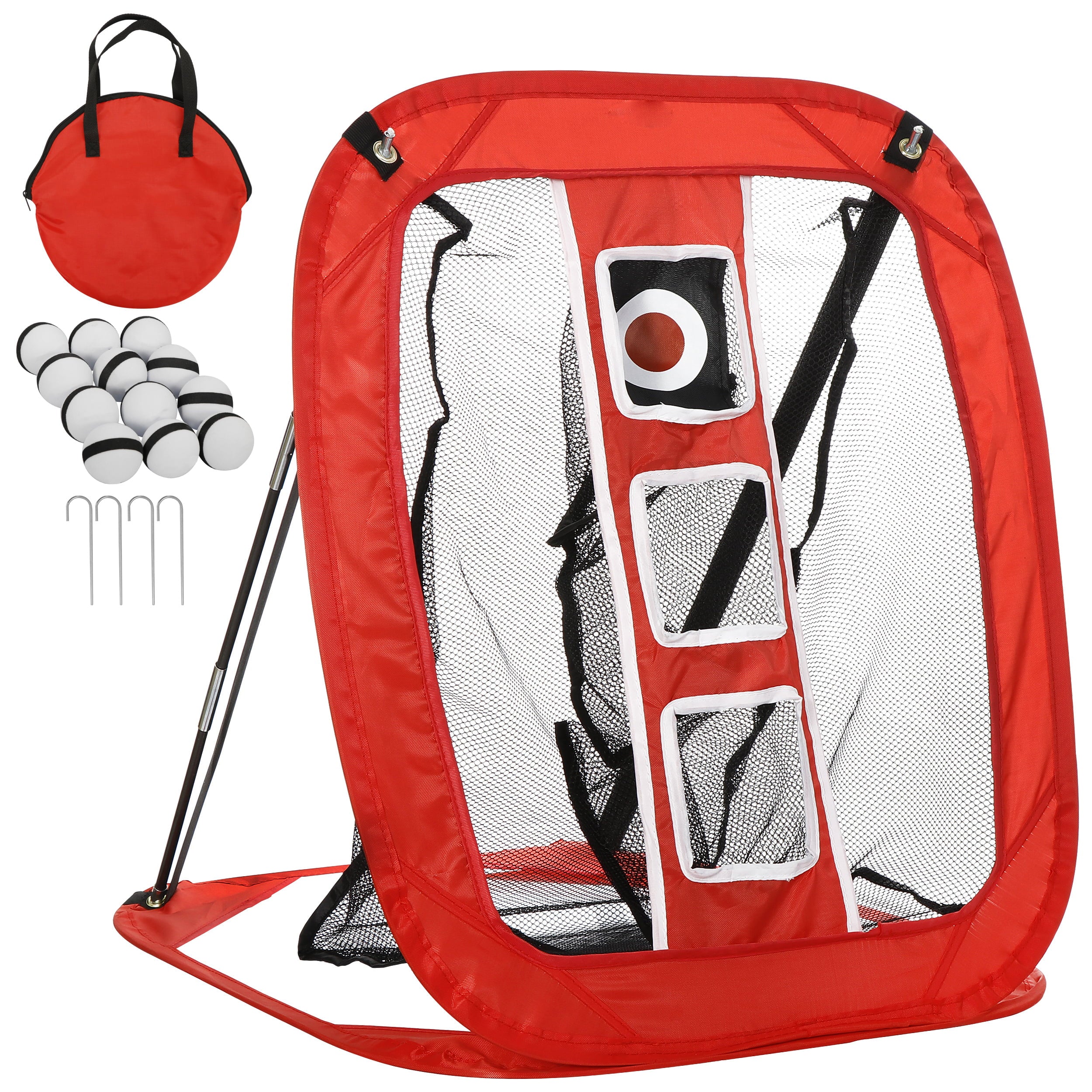 ZENY Pop-Up Golf Chipping Net W/ 12 Training Balls and Carrier， Collapsible Golfing Target