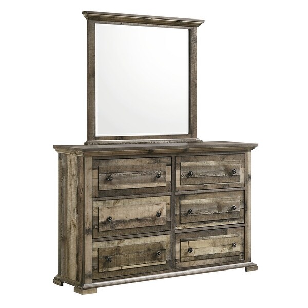 Picket House Furnishings Shayne 6-Drawer Dresser and Mirror Set in Drift - - 31574933